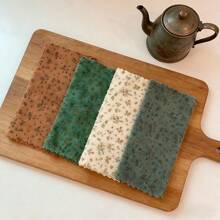 4件套彩色花卉图案洗碗布，速干清洁抹布，11.8*11.8英寸，超柔软透气，适用于浴室、洗碗垫、清洗碗碟和玻璃杯，可重复使用的家用毛巾 - 彩色 - 查看 4