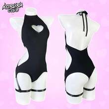 KORURACLUB Women's Black Lingerie Backless Bodysuit Corset Top Bodysuit - 紅色 - 查看 2