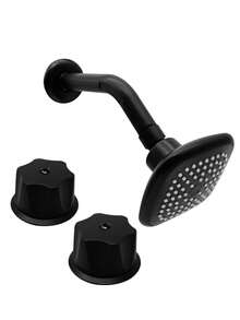 4-Inch Square Shower Head In Matte Black With Included Hose And Handles, Ideal For Low Water Pressure, Easy Installation, Modern And Elegant Design - Black - View 8