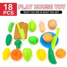 Marphy 18pcs Premium Realistic Kitchen Toy Set, Mini Cutting Fruit And Vegetable Combination - Children's Early Education Skill Development Fun Simulation Toy, Perfect Choice For Birthday Party - Multicolor - View 4