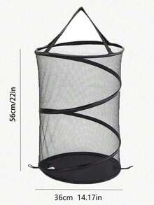 Foldable Mesh Laundry Basket, Breathable Round Clothes Bin With Non-Slip Base, Portable Storage Bucket For Bedroom, Bathroom, Dorm, Gym, Creative Gift - Multicolor - View 7