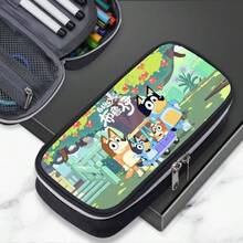 1pc Bluey Pencil Case Stationery Box, Large Capacity, Dirt Resistant, Simple Multi-Layer Pencil Case - Multicolor - View 4