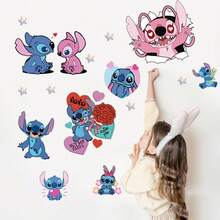 1 buah Stiker Dekoratif PVC Perekat Diri Kartun Anime Disney Stitch Stiker Dinding Antargalaksi Tahan Air untuk Rumah - Jahitan - View 2