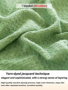 1pc Soft & Comfortable New Waffle Weave Yarn Knit Blanket - Ultra-Thin Breathable Checkered Design | All-Season Bedding | Machine Washable | Ideal For Summer & Night Sweating | Modern Soft Texture Blanket | Modern Style Home Decor | Minimalist Design Easy-Care Fabric | Suitable For Bed, Sofa, Pillow - Perfect For Relaxing And Snuggling - Army Green Waffle - View 5
