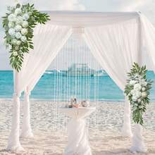 2pcs, Artificial Flower, Wedding Welcome Arch Decor Flower, Wedding Reception Ceremony Signs, Aesthetic Room Decor, Home Decor - Milky White - View 5
