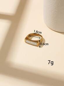 1/18pcs 304 Stainless Steel Vintage Heavy Rhinestone Inlaid Luxury Gold Ring Set, Multiple Styles Personalized Asymmetrical Geometric Heart Plain Band Stacking Combination Rings, Suitable For Women's Decoration Or Gift, Can Be Purchased Individually Or As A Set - Yellow Gold - View 66