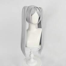 Frieren Cosplay 假髮 - 真實頭皮頂部動漫假髮，耐熱且易於造型，適用於萬聖節、動漫展和日常穿戴，包含假髮帽 - 銀色 - 查看 4