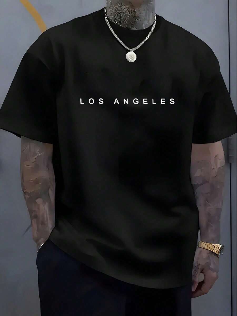 Camiseta de Algodón para Hombre con Estampado "El Papá Más Genial del Mundo", Regalo Casual para el Día del Padre. - Negro - Ver 1