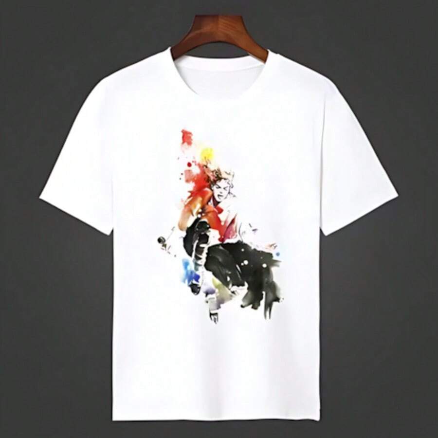Camisetas de algodón para hombre y mujer con estampado del retrato de Michaels Jacksons, el Rey del Pop, estilo casual hip hop. - Blanco - Ver 1