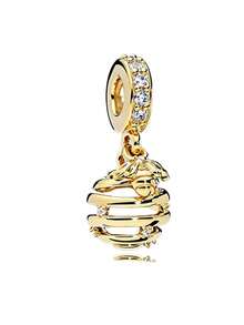 1Pc Contas de Encanto Douradas Cintilantes em Forma de Cachorrinho, Coração, Moinho de Vento, Adequadas para Pulseira e Colar, Contas para DIY em Prata 925, Joalharia para Mulheres, Presente de Joalharia para Rapariga - Ouro - Ver 16