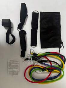 11pcs/Set Pull Rope, Resistance Bands, Portable Fitness Equipment, Ankle Strap, Chest Expander, Elastic Exercise Band - A - View 7