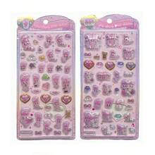 Nuevas pegatinas de cristal en relieve 3D con diseño de conejo pequeño y lindo, pegatinas de relieve sólido de personajes para álbum de recortes infantil, decoración de funda de teléfono, intercambio y colección de pegatinas, adecuadas para niños, estudiantes y adultos, regalo de vacaciones, regalo de cumpleaños, regalo del Día del Niño, regreso a la escuela, regalo de temporada de graduación, recuerdo de fiesta, libro de pegatinas de conejo de pasillo, juguete de pegatinas de cristal en relieve de dibujos animados - Multicolor - Ver 1