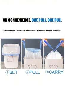 130PCS/45PCS Thickened Durable Pet Poop Bags With Drawstring Closure - Large Leak-Proof Tear-Resistant Trash Bags For Dogs, Cats, Litter Box Cleaning - Multicolor - View 8
