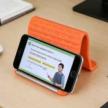 Silicone Desktop Phone Holder, Flexible Foldable Deformable Slouchy Stand, Travel Accessory For Office Desk, Silicone Flexible Phone Stand For All Mobile Devices, For Travel, Home, Car, Airplane, Treadmill, Tablet, Orange Portable Phone Holder - Multiple Styles - View 5