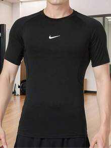 Nike 男士T卹 AS M NP DF TIGHT TOP SS 健身訓練緊身衣DRI-FIT短袖上衣運動服 FB7933-010 - 黑色 - 查看 4