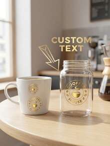 Custom Coffee Crystal Decals (1/10/20/40 Pieces), Custom Text, Coffee Shop And Home Kitchen Decorative Decals, Crystal Vinyl Decals For Mugs And Bottles. - Multicolor - View 1