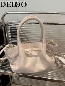 Dedoo Women's Vintage Matte Tote Bag, Fashionable Elegant Underarm Shoulder Bag, Old Money Style - Beige - View 6