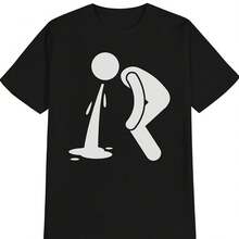 Camiseta de hombre con estampado de meme absurdo y divertido de cerveza, regalo de Oktoberfest, persona vomitando, resaca, camiseta de algodón oversize de verano con humor irónico. - Multicolor - Ver 1