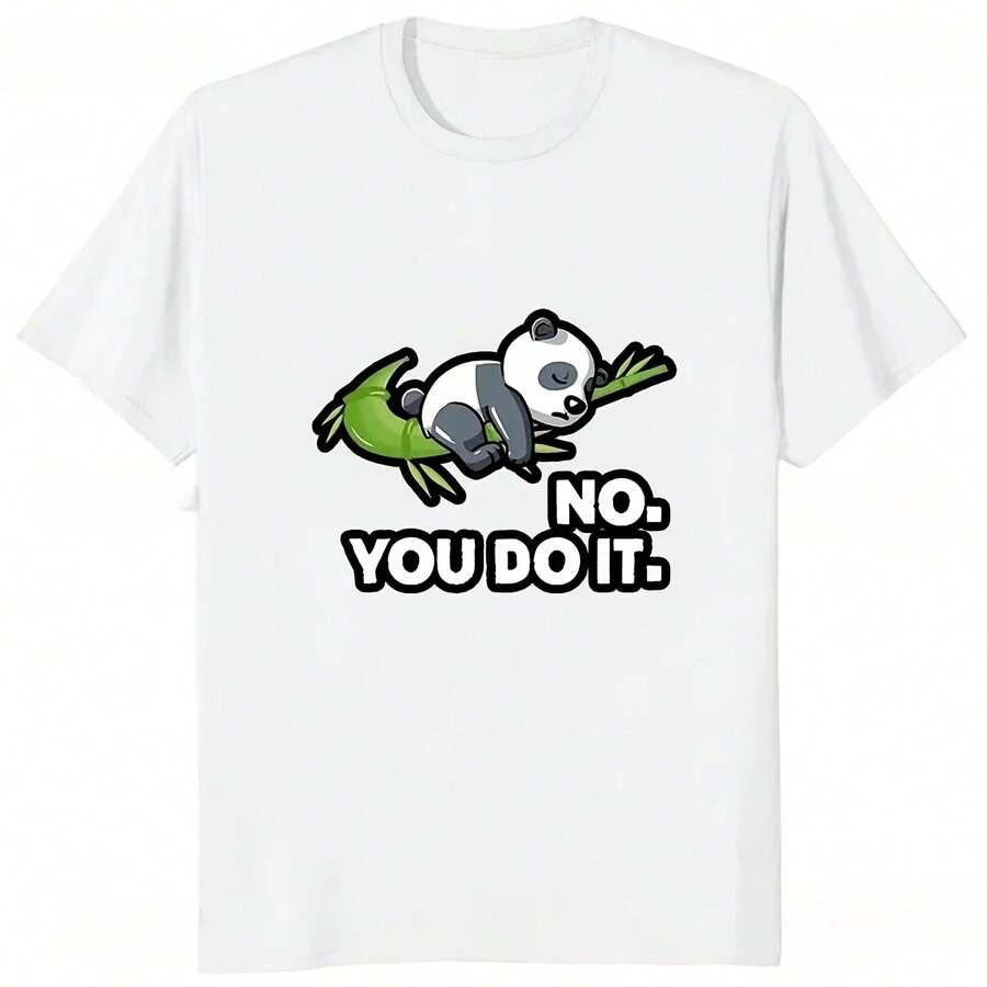Camiseta con estampado divertido No You Do It, camiseta informal con gráfico de Panda Kawaii, ropa de calle Hipster Hip Hop, camisetas holgadas para mujer transpirables - Multicolor - Ver 1