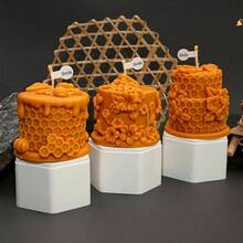 2 moldes de silicona para pilar de panal en 3D, para bricolaje, diseo de abejas y abejas en, para aromaterapia, velas de yeso, hecho a mano, decoracin del hogar molde de panal de abeja, 8 - Molde de panal-8 - Ver 6