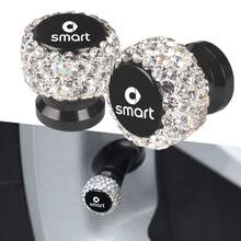 通用水晶水鑽亮面裝飾輪胎氣門嘴蓋，適用 Smart Fortwo 451 450 453 EQ For Four，金屬汽車輪胎氣門蓋 - A - 查看 1