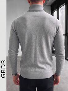 GRDR Áo len nam dài tay cổ tròn, kiểu dáng đa năng, thích hợp mặc hàng ngày. - Màu Xám nhạt - Xem 3