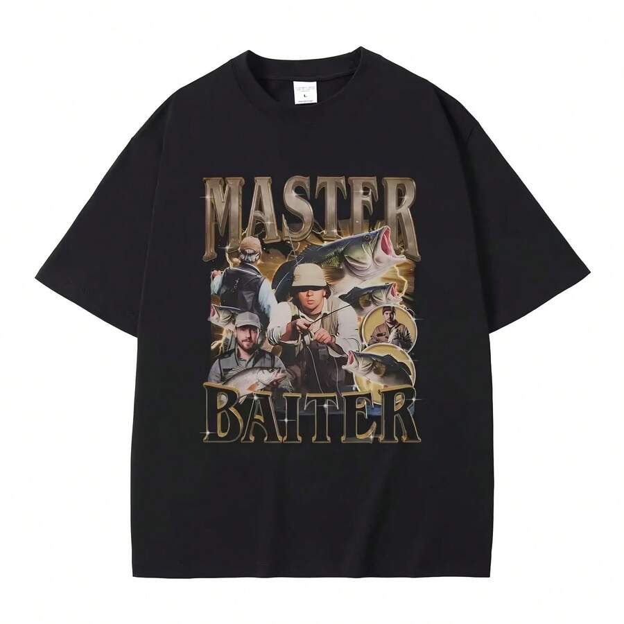 Camiseta con Estampado Trapper Inteligente, Estilo Verano 2026, Moda Y2K de Alta Calidad, Informal, Transpirable, Cuello Redondo para Hombre - Multicolor - Ver 1