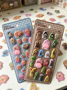 3D Animal Stickers, Fun Shiny Decorations, 3D Funny Japanese Animal Stickers, Made Of Durable Material With Adhesive, Waterproof And Non-Stick, Decorative Stickers, Sturdy Material - Multicolor - View 1
