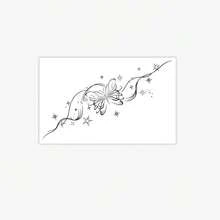 Starry Butterfly Dance Light French Line Tattoo Sticker, Waterproof Butterfly Shoulder & Neck Sticker - Multicolor - View 3