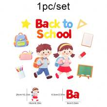 WELCOME Back To School Season Party Decoration Backdrop Set Banner Bunting Flag Holiday Gathering Celebration Backpack Pencil School Bus Apple Stationery Letter Theme Hanging Decor - Multicolor - View 5