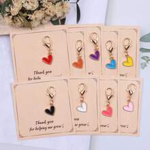 9pcs Romantic Heart Keychain Set, "Thank You For Helping Me Grow" Pocket Hug Token, Pocket Hug Gift Pack, Suitable For Men And Women. Perfect For Birthday Party, Wedding Favors, Holiday Party Decor, Friendship Gift, Father's Day Gift And More Fashionable Party Keychain Set. Give To Your Partner, Dad, Friends And Family Colleagues. - Multicolor - View 9