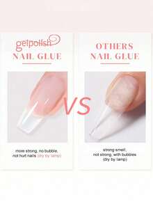 Nail Polish Gel With Brush Head, Wearable Nails/Nail Tips/Fake Nails Dedicated, Super Strong Nail Glue, Long-Lasting 28+ Days (Requires Curing), Nail Extension Dedicated - 無色 - 查看 2