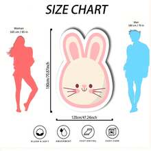 1pc Cute Rabbit Beach Towel, Soft Microfiber Absorbent Quick-Dry Beach Blanket, Sun Protection And Sand-Proof, Suitable For Use In Pool, Bathroom, Travel And Camping - Multicolor - View 11