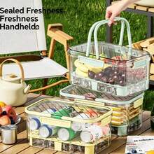1pc Insulated Storage Box, Portable Hand-Carried Fruit Fresh-Keeping Box, Large Capacity Colander Fruit & Vegetable Airtight Container, Essential For Outdoor And Home Fruit & Vegetable Layered Fresh-Keeping - View 6