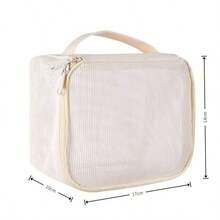Bolsa de maquillaje de malla transparente para mujer, de doble capa, gran capacidad, de alta calidad, para viaje, cosméticos y artículos de tocador - Multicolor - Ver 14