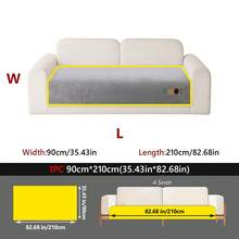 1Pc Embroidered Sherpa Sofa Cover, Soft Plush Couch Protector, Non-Slip & Washable Furniture Slipcover For Living Roomfor 1/2/3/4-Seater Sofa - Grey - View 16