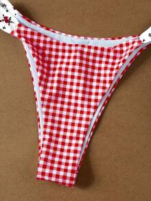 Bộ bikini 3 món họa tiết caro đỏ hoa mùa hè mới, đồ bơi tôn dáng cho kỳ nghỉ bãi biển, bộ đồ bơi thường ngày cho tiệc bãi biển - Nhiều màu - Xem 6