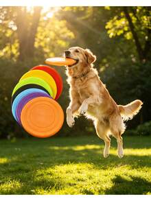 Soft Silicone Dog Flying Disc, Puppy Toys, Lightweight & Soft Floating Disc, Pet Puppy Training Interactive Toy, Suitable For Puppy And Adult Dog Fun Training And Exercise Outdoor, Not Suitable For Aggressive Chewing Dogs, Flyer Toy - Multicolor - View 6