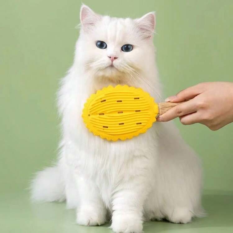 适用于长毛和短毛猫咪的猫刷，带自清洁按钮的猫咪去毛刷，室内猫咪宠物去毛工具，多功能美容工具，也适用于猫咪、兔子和小型犬。 - 查看 9