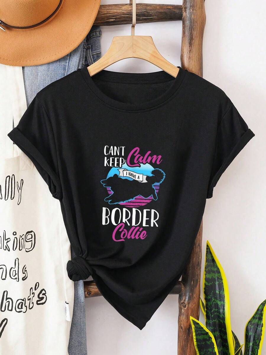 Vintage Short Sleeve T-Shirt With Small Round Neck - Black 7 - View 1