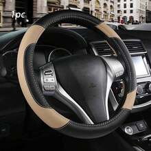 1 pieza Funda de volante de cuero para automóvil, protector de volante antideslizante de cuero de microfibra transpirable, ajuste universal para la mayoría de los automóviles - Diamante - Ver 1