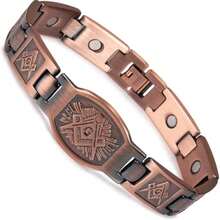 Pulsera De Terapia De Cobre Puro Magnético De Neodimio Para - Marrón - Ver 9