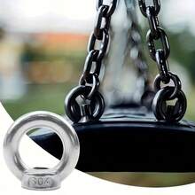 1pc M8 Stainless Steel Eye Nut, 304 Grade 8 Marine Hardware Lifting Eye Nut, Suitable For Rope Assemblies, Lifting Accessories, Metallurgy, Shipbuilding, Mechanical Engineering Cranes - Stainless Steel Eye Nut M8 - View 4