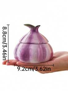 Garlic Storage Jar, Ceramic Kitchen Seasoning Container, Suitable For Home Kitchen And Dining Table, Garlic, Ginger, Chili, Valentine's Day, Perfect Gift - Multicolor - View 3
