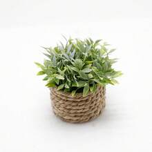 1/2/3pcs Artificial Grass Vine Small Potted Plants, Same Style, Gift, Artificial Plants, Green, PE And Polyester Fiber Material, Handmade, Wedding Decoration - Green-f - View 12