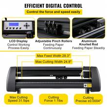 Vinyl Cutting Machine, 28-Inch Vinyl Plotter, Cutting Plotter With LCD Screen, Sign Cutting Plotter With Adjustable Dual Spring Pressure Rollers, Plotter With Signmaster Software For Design And Cutting - 查看 3