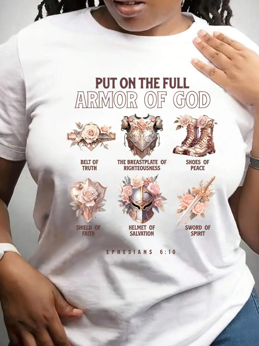 Camiseta de manga corta con cuello redondo y diseño unisex de armadura cruzada con estampado de Efesos. - negro - Ver 1
