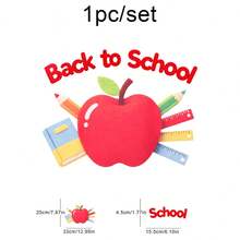 WELCOME Back To School Season Party Decoration Backdrop Set Classroom Door Sticker Holiday Celebration Banner With Backpack, Pencil, School Bus, Apple, Maple Leaf And Stationery - Multicolor - View 3