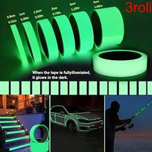 1/5roll Glow-In-The-Dark Tape, Waterproof Glow Tape - Reflective Stickers, Luminous Tape, Reflective Strips, Home Decor, Classroom Decor, Party Decor, Holiday Decor, DIY Decor - Multicolor - View 2