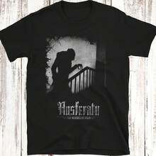 Camiseta para Hombre, Estilo Vintage, Estampado Clásico Gótico de Vampiro, para Fanáticos de Películas de Terror, Diseño Gráfico Desgastado, Manga Corta, Informal, para Verano - Multicolor - Ver 1